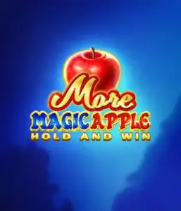 Discover the spellbinding allure of the More Magic Apple slot game by 3 Oaks Gaming, highlighting a luminous red apple on a rich blue background. This image captures the magical theme of the game. Ideal for those enchanted by fairy-tale slots, the vibrant colors and enticing design ensure it captures attention. 