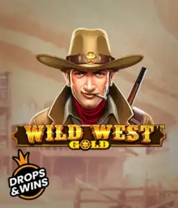  Meet the daring sheriff of "Wild West Gold," a thrilling slot game by Pragmatic Play. The visual features a stern-faced sheriff with a golden star badge, set against a dusty Old West town backdrop. The game's title is boldly featured in a classic font, highlighting the theme of adventure and law enforcement in the wild frontier. 