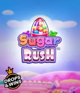 Enjoy the colorful world of the Sugar Rush slot game by Pragmatic Play, with a colorful candy dispenser on a dreamy background of candyland. This image portrays the joy and thrill of the slot, enhanced with vivid candies and charming typography. Great for those with a sweet tooth, offering endless entertainment. 